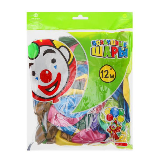 Воздушные шары латексные 12", перламутр, металл, 100 шт., МИКС