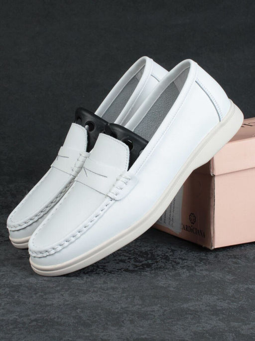 03-B417-1 WHITE Лоферы женские (натуральная кожа)