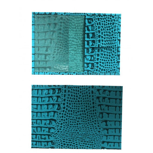 Обложка для паспорта Croco-П-405 (5 кред карт) натуральная кожа бирюза кайман (72) 264660