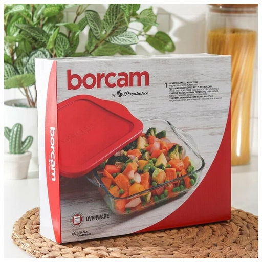 BORCAM Форма квадратная 220*220 мм 2 л, арт. 59034К (1093249) КОРОБКА+КРЫШКА