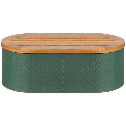 ХЛЕБНИЦА AGNESS 33,8Х18Х12СМ С 2-МЯ БАНКАМИ Д/СЫП. ПРОД. D10СМ, H11СМ, GREEN  фото 4