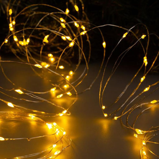 Гирлянда Нить 10 м роса, IP20, серебристая нить, 100 LED, свечение жёлтое, 12 В - Luazon lighting фото 3