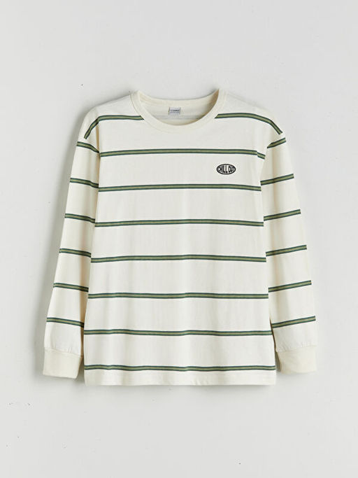 Bisiklet Yaka ?izgili Erkek ?ocuk Ti??rt