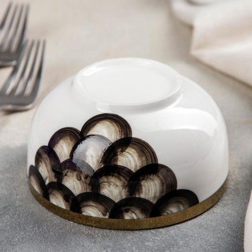 Миска керамическая Black style, 370 мл, d=11 см, цвет белый