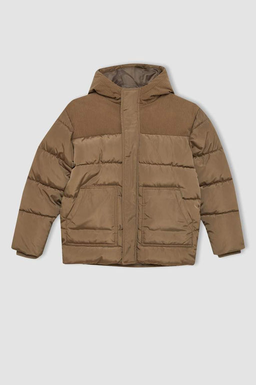 Водоотталкивающее пальто с капюшоном для мальчика - Defacto фото 8