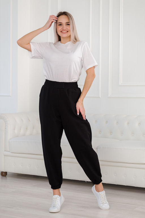 Брюки женские из футера Забава черный