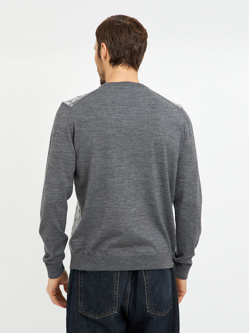 джемпер мужской с ромбами с добавлением шерсти - Glenfield фото 6