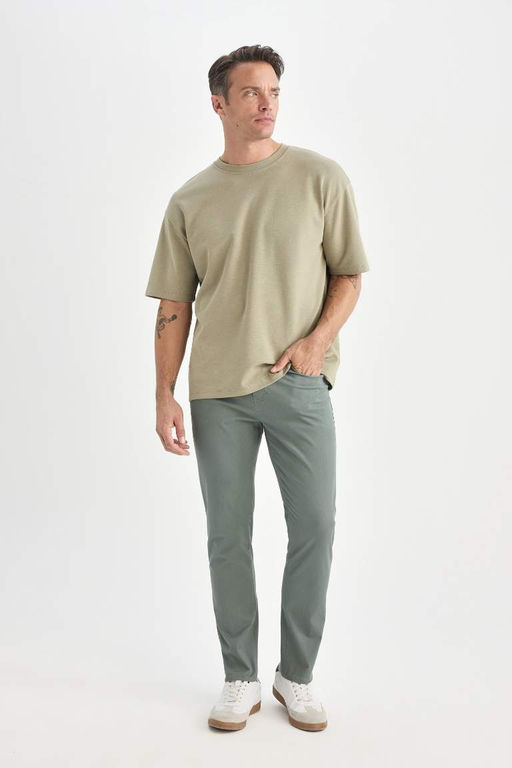 Yazl?k Gabardin Chino Kanvas Pantolon Slim Fit Dar Kesim Dar Paca Cepli - Defacto фото 3