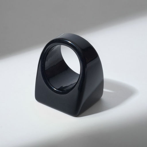 Кольцо пластиковое Квадрат, широкое, чёрное, 17 размер - Qf фото 2