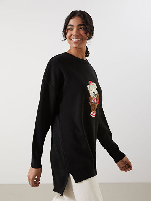 Ay? Teddy Nak??l? Oversize Kad?n Triko Tunik