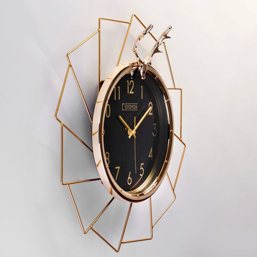 Часы настенные интерьерные «Олень», бесшумные, плавный ход, 51×51 см, d=26 см, от батарейки 1хАА