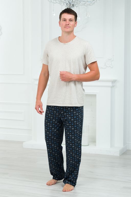 Брюки домашние мужские из кулирки темно-серый макси - Амадэль фото 13