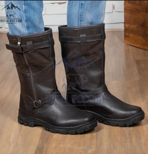 Монголки коричневые с замком, литая подошва,