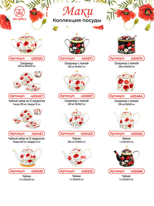 Масленка 15,5*10,5*7,8 см "Маки" NEW BONE CHINA