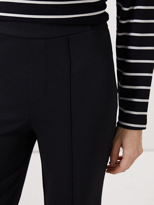 Beli Lastikli D?z Ponte Kad?n Pantolon