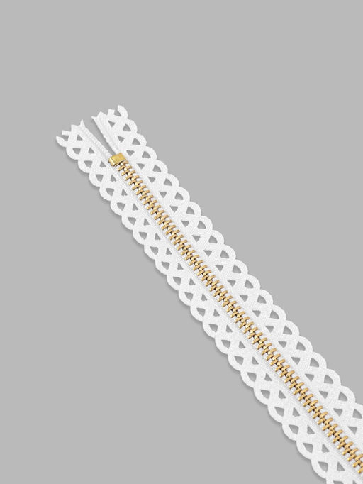 Цена за 10 шт. Молния металлическая, №3, неразъёмная, замок автомат, 30 см, белая