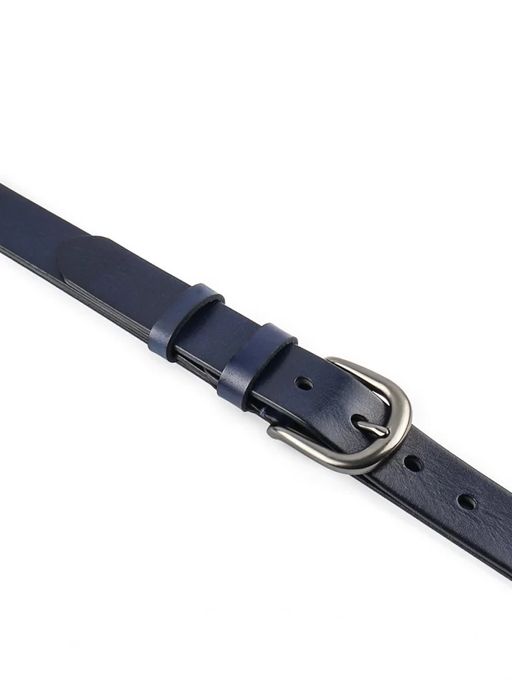 Мужской кожаный ремень Dierhoff ДРК 3051/2-30 Синий - Sergio valentini фото 6