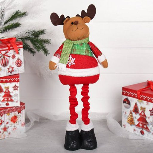 Новогоднее украшение Олень на телескопических ножках 40/70см / HS2022 /уп 36/ - ГалеонТрейд фото 3