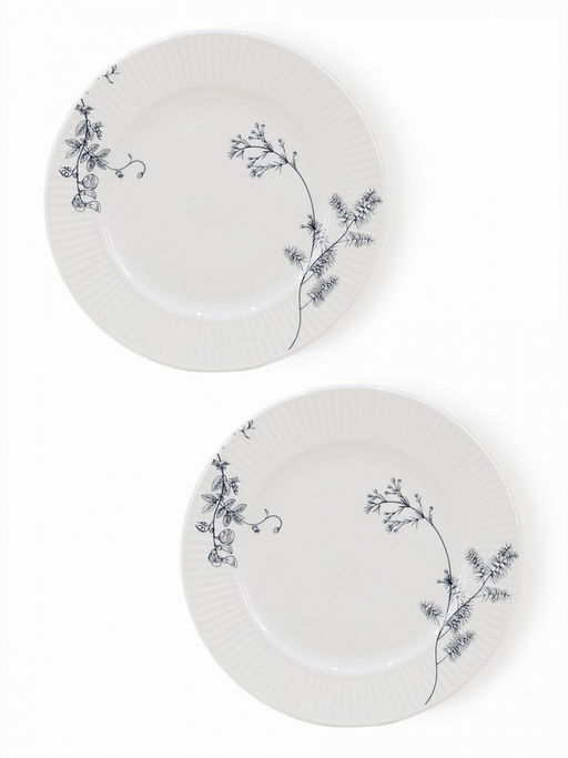 Набор тарелок плоских 2 шт, D20 белый фарфор