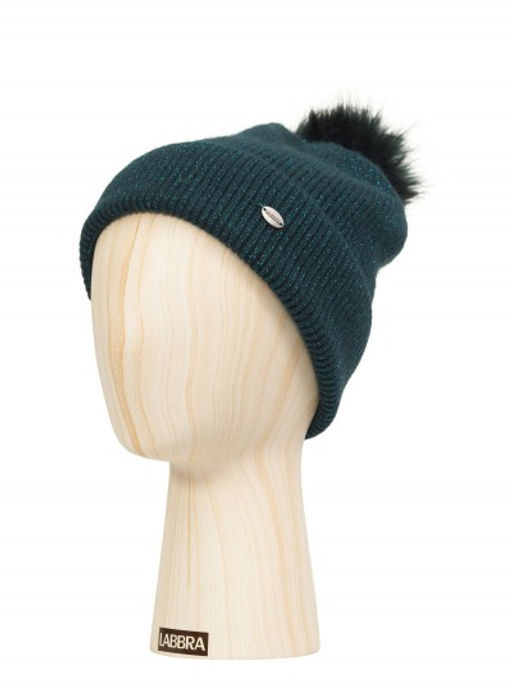 Шапка жен. шерсть+нейл+акр+люр LB-D77103 emerald