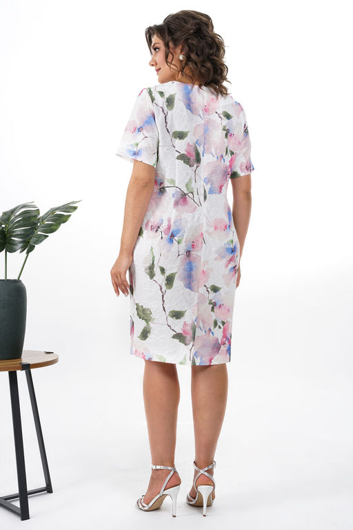 Платье ALANI 2352 молоко+цветы