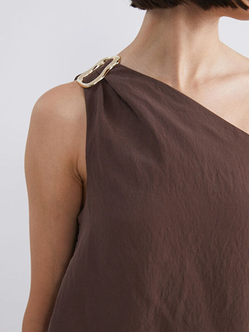 Tek Omuz Modal Kar???ml? A Kesim Elbise