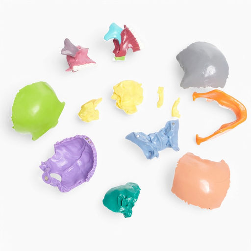 Анатомическая модель «Макет черепа человека», разборный, цветной, 14×10×11 см