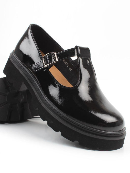 06-DLG02-2 BLACK Туфли женские (натуральная кожа)