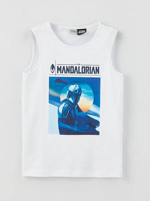 Bisiklet Yaka The Mandalorian Bask?l? Erkek ?ocuk Atlet ve Deniz ?ortu - Waikiki фото 2