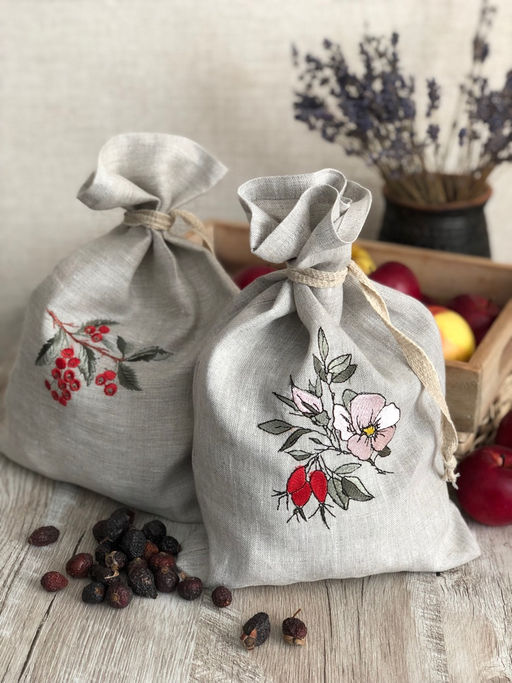 100% ЛЁН Мешочек Шиповник