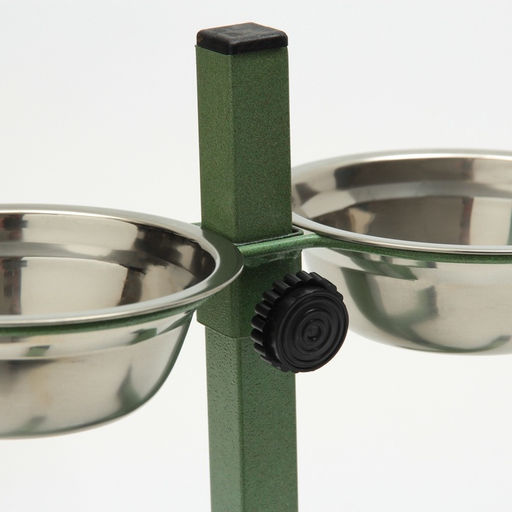 Подставка с мисками для кошек и собак Пижон, 2250 мл, высота 25 см, разборная, зелёная фото 5