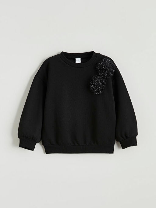 Bisiklet Yaka Ta?l? K?z ?ocuk Sweatshirt