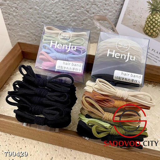 Набор эластичных резинок для волос с бантами 5шт