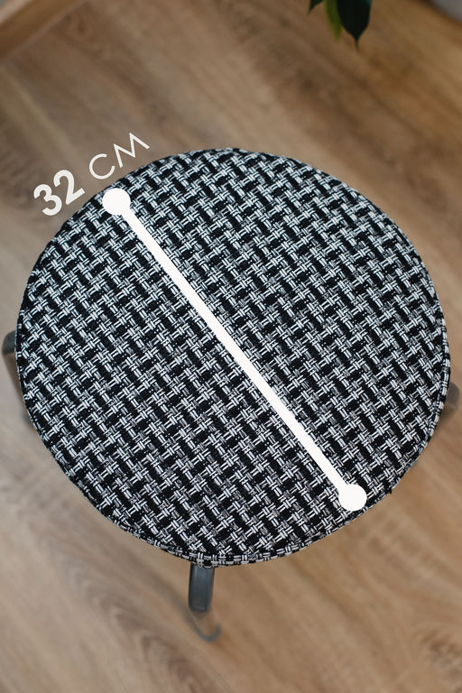Набор сидушек на круглый табурет 2 шт Плетенка черный