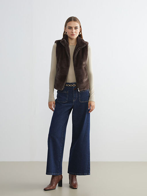 Dik Yaka Kad?n K?rk Yelek