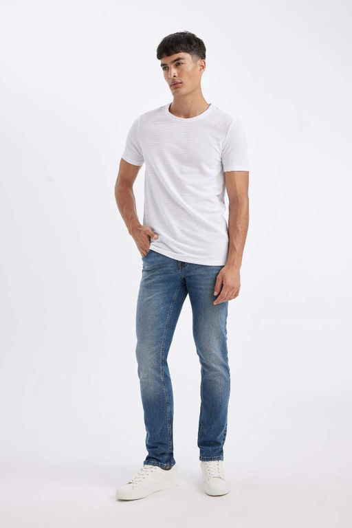 Pedro Slim Fit Джинсовые брюки узкого кроя с нормальной талией и узкими штанинами - Defacto фото 3