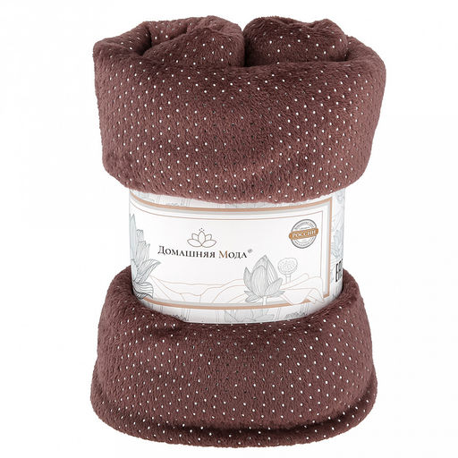 Плед/покрывало 100х150см "Бузина", велсофт" "Luna" гладкокрашенный, полиэстер 100%, софт принт, плотность 200г/м2, упаковка 16х33см, пояс бумажный, "Домашняя мода" (Россия)