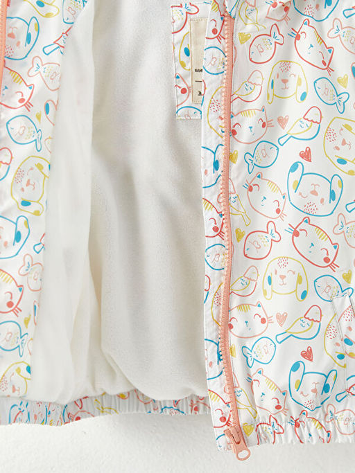 Kap??onlu Uzun Kollu Bask?l? K?z Bebek Mont - Waikiki фото 3