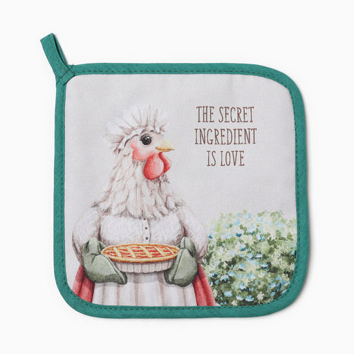 Набор кух. Доляна Курочка: варежка 20х28 см, прихватка 17х17 см, 35% хл, 65% пэ  фото 4