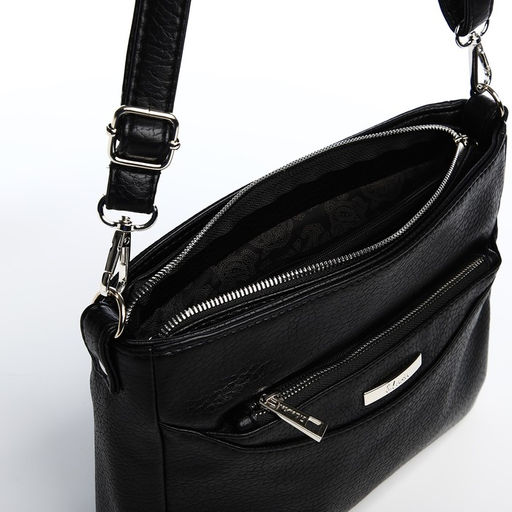 Сумка кросс-боди на молнии, цвет чёрный - Simaland фото 9