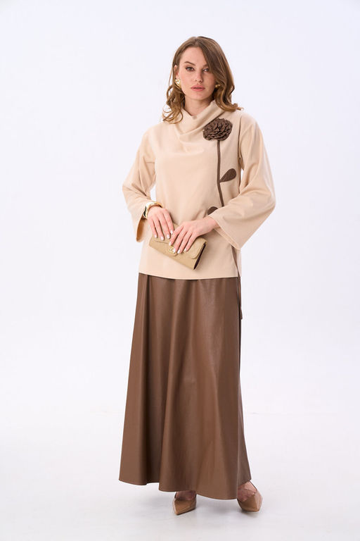 Джемпер NIKVA н923-5 капучино и шоколад  фото 7