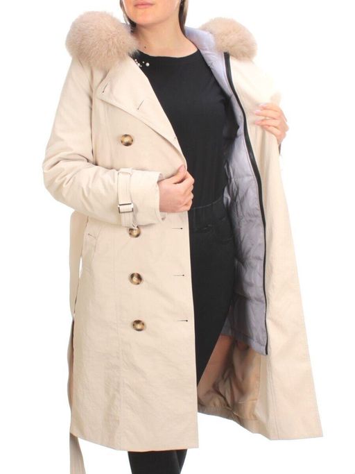 21002 BEIGE Пальто зимнее женское MAILILUO (150 гр. холлофайбера) - Fashion фото 6