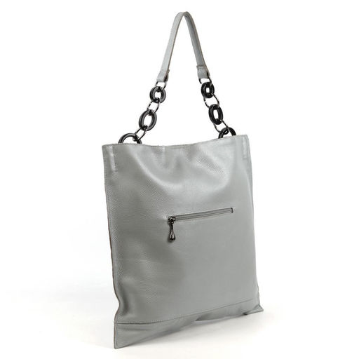 Женская кожаная плоская сумка хобо А8357 Блу Грей - Cidirro фото 3