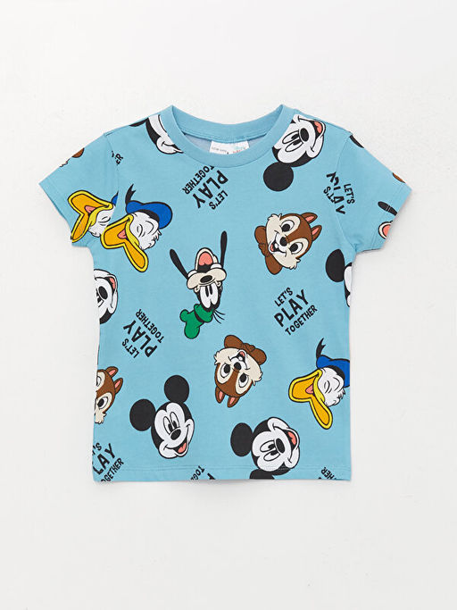 Bisiklet Yaka Uzun Kollu Mickey Mouse Bask?l? Erkek Bebek Pijama Tak?m? - Waikiki фото 2