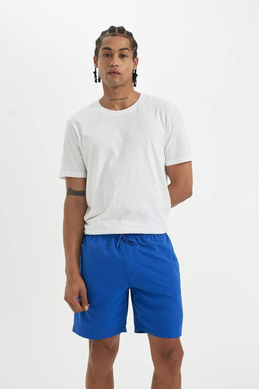 Шорты для плавания выше колена стандартного кроя на сетчатой подкладке - Defacto фото 3