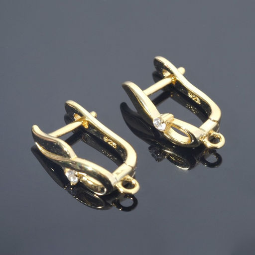 Швензы родированные «Женственность», белые в золоте