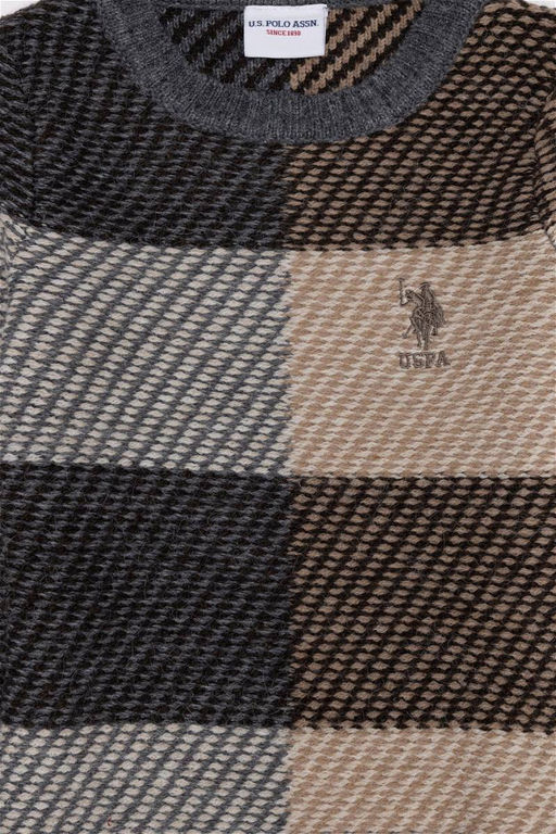 Серый меланжевый вязаный свитер для мальчика - U.s. polo assn фото 6