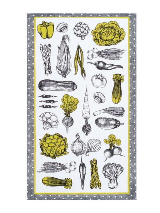 Цена за 2 шт. Кухонное полотенце «Доляна. Овощи» 35×60±2 см,100% хлопок, рогожка, 100% хлопок, 162 г/м²