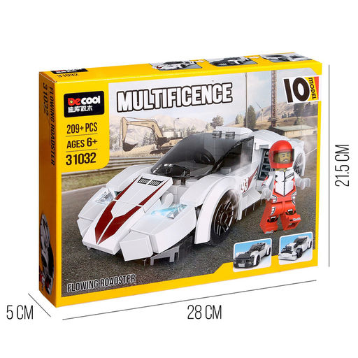 Конструктор блочный «Спорткар», 10 вариантов сборки, 209 деталей