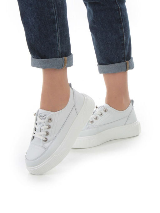 05-SD8-1D WHITE Кроссовки женские (натуральная кожа) - Фабричный китай фото 2